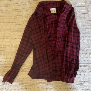 Pacsun black and red plaid flannel